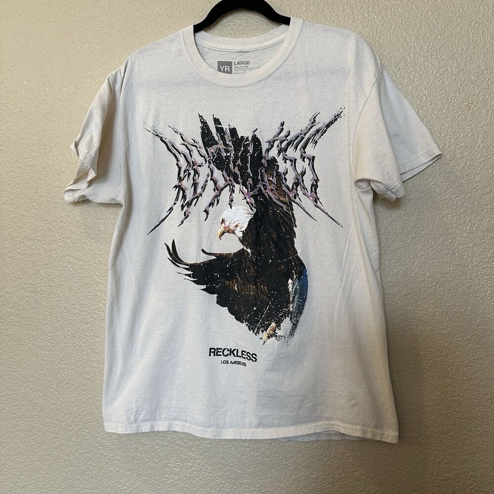 YR Young And Reckless Los Angelos T-shirt Bald Eagle Size Large